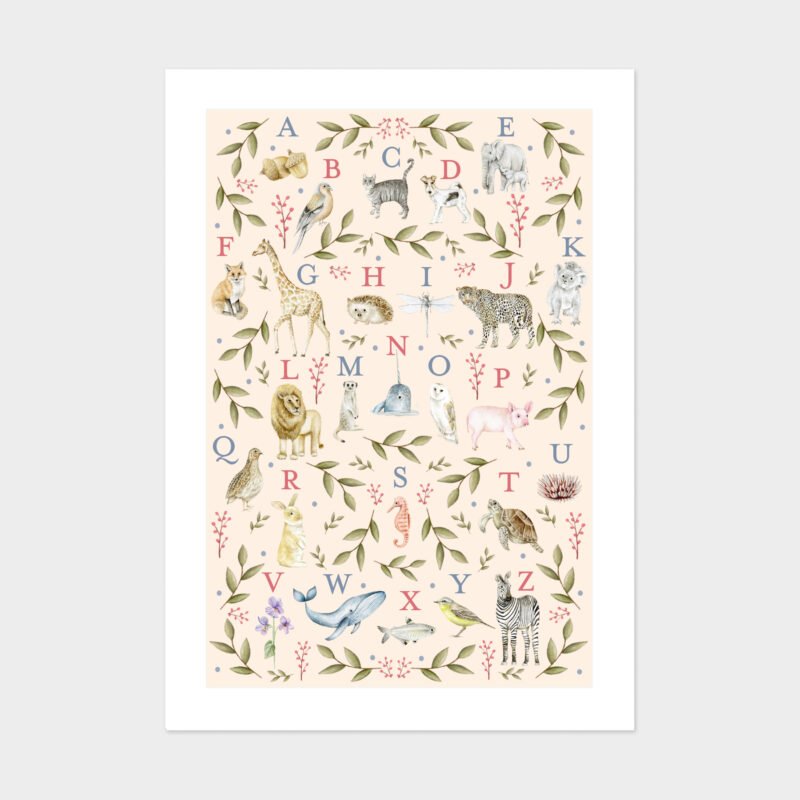 Fauna and Flora Alphabet print A5