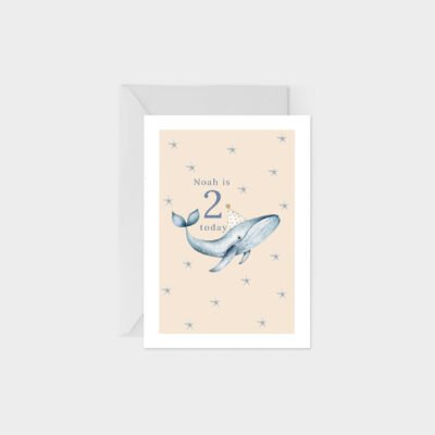 Birthday Whale greeting card